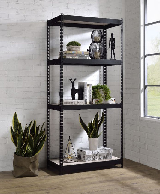 ACME Decmus Bookshelf, Natural & Black Finish 92780