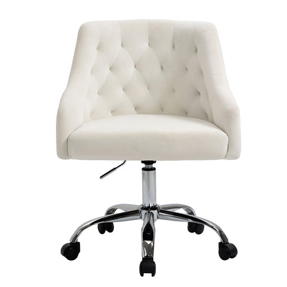 Modern Home Office Chair, Velvet Swivel Armchair, Velvet Office Chair with Soft Seat