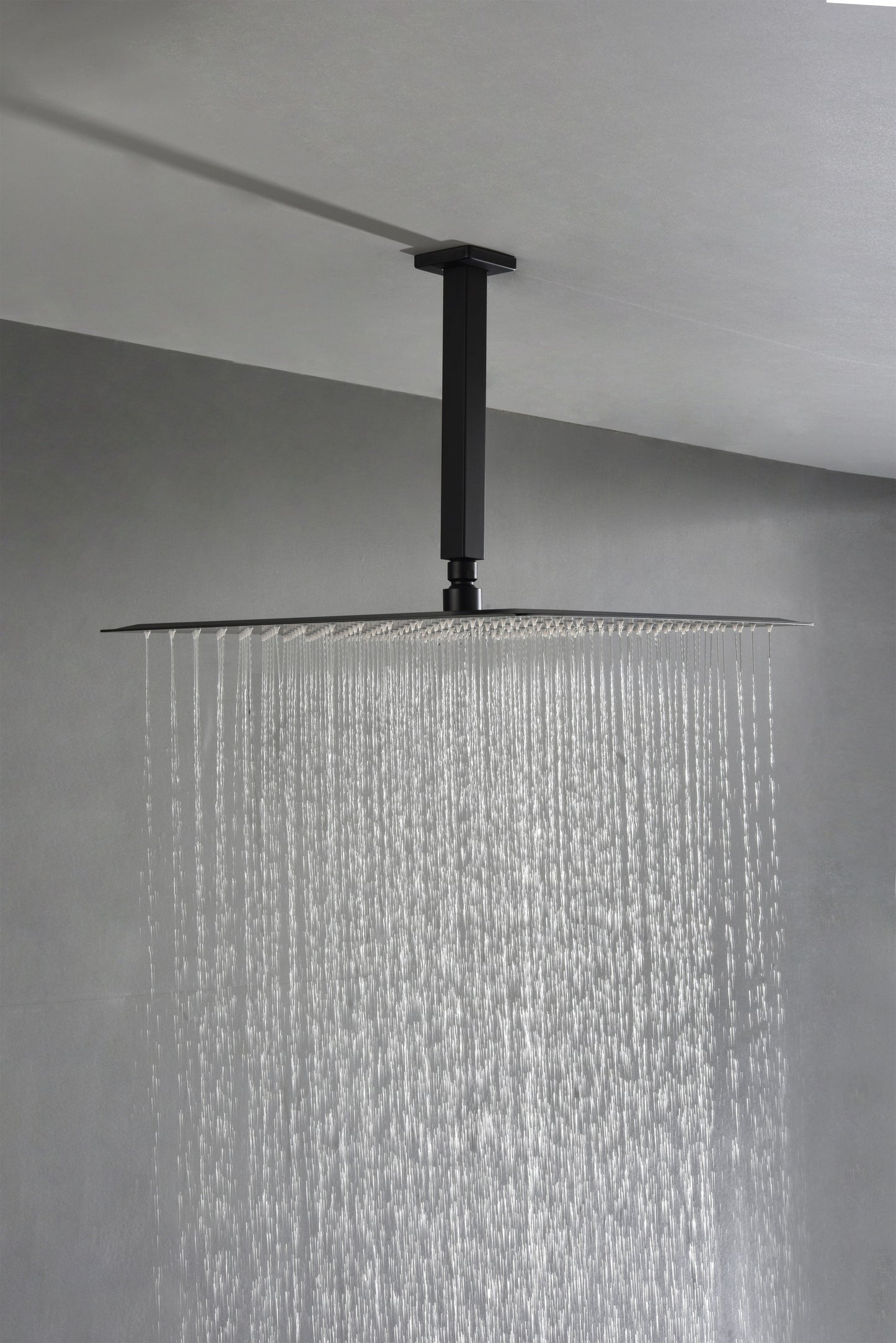 Matte Black  Bathroom Luxury Combo Set Ceiling Mounted Rainfall