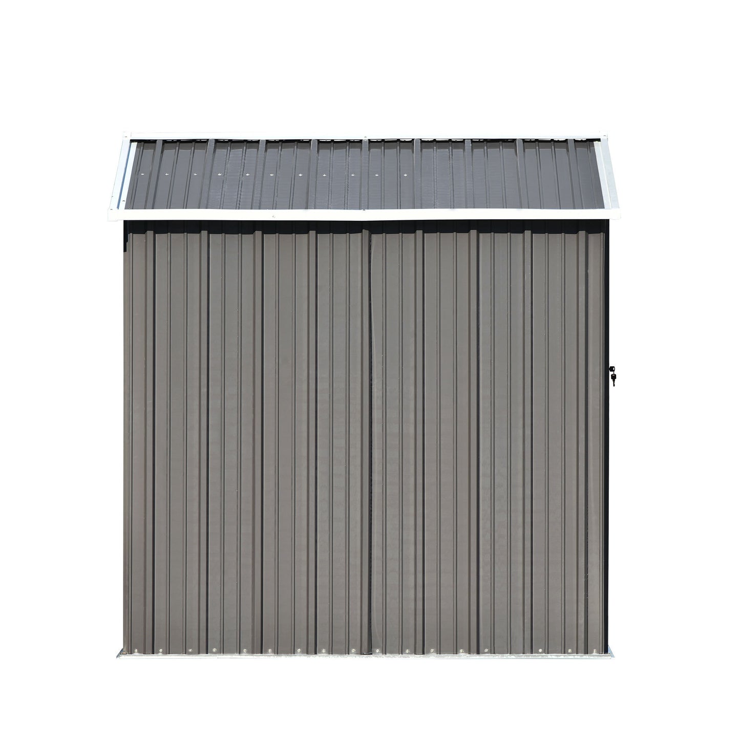 TOPMAX Patio 8ft x6ft Bike Shed Garden Shed, Metal Storage Shed with Adjustable Shelf and Lockable Doors, Tool Cabinet with Vents and Foundation Frame for Backyard, Lawn, Garden, Gray