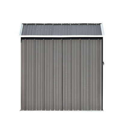 TOPMAX Patio 8ft x6ft Bike Shed Garden Shed, Metal Storage Shed with Lockable Doors, Tool Cabinet with Vents and Foundation Frame for Backyard, Lawn, Garden, Gray