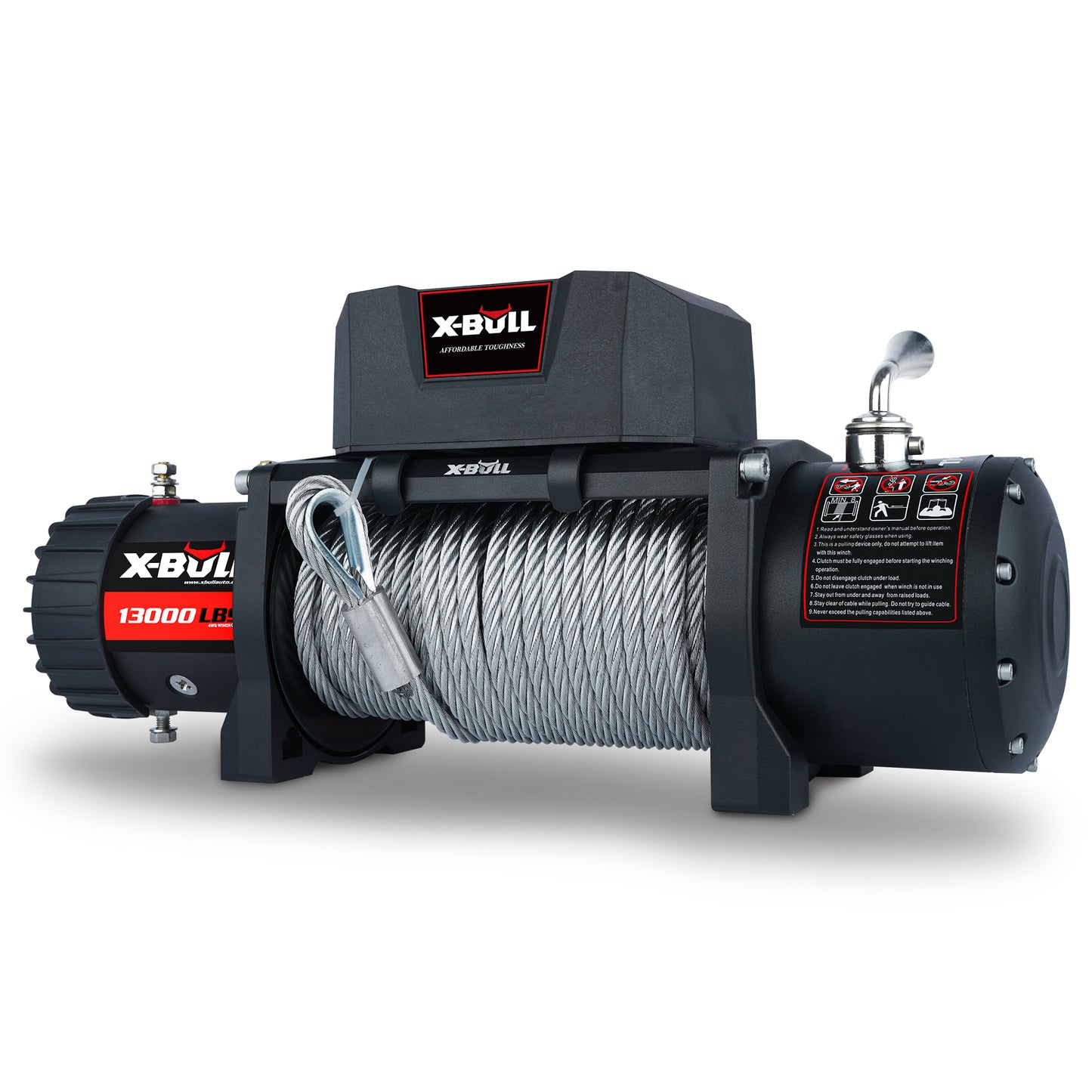 X-BULL Electric Winch 13000 LBS Steel Cable Wireless Remote Crystal Film