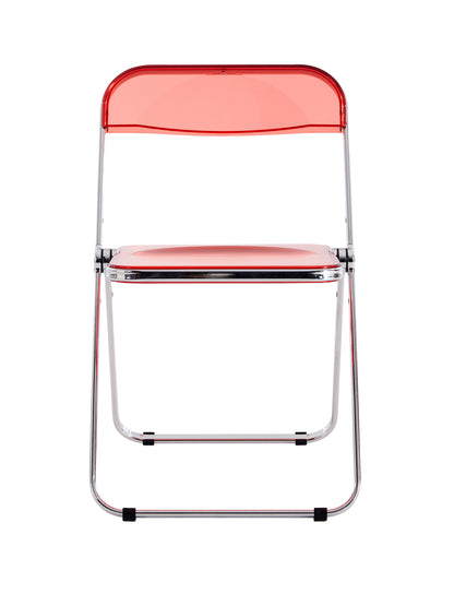RED Clear Transparent Folding Chair Chair Pc Plastic Living Room Seat