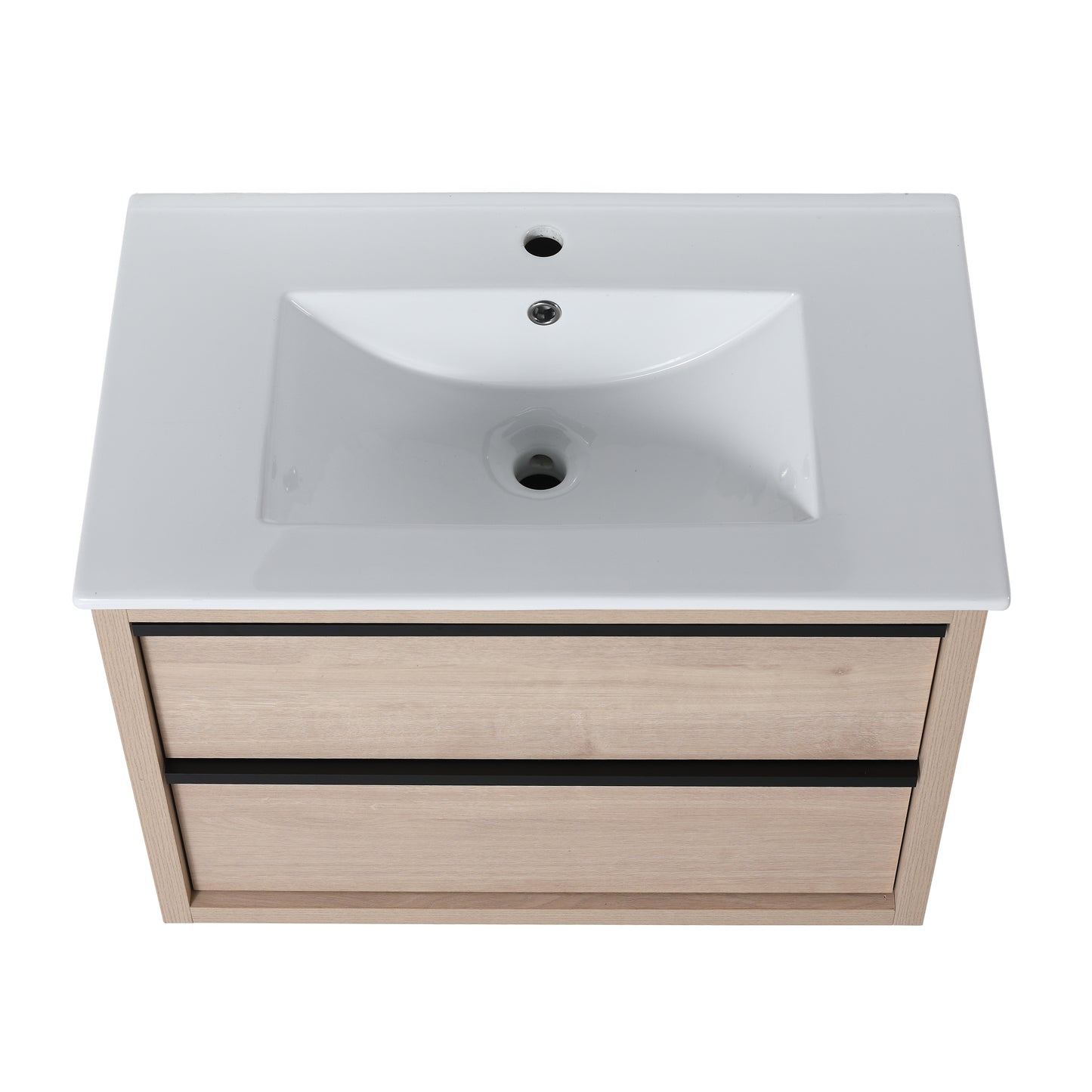 30" Bathroom Vanity with 2/3 Soft Close drawers,  White Ceramic Basin