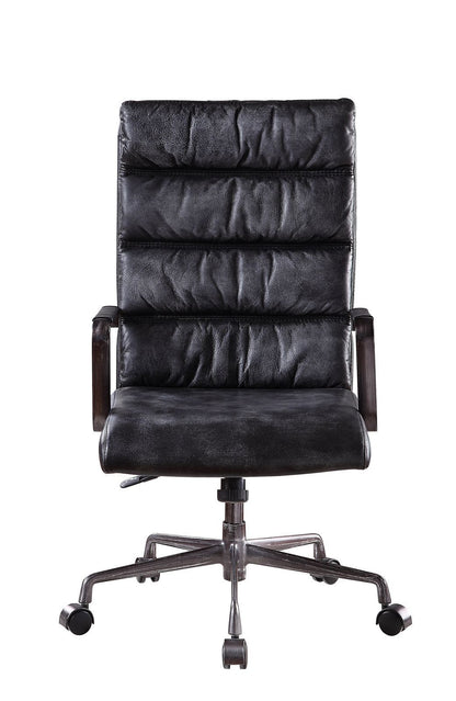 ACME Jairo Office Chair, Vintage Black Top Grain Leather 92565