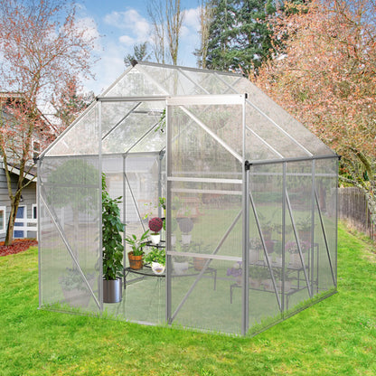 Polycarbonate Greenhouse Raised Base and Anchor Aluminum Heavy Duty Walk-in Greenhouses for Outdoor Backyard in All Season