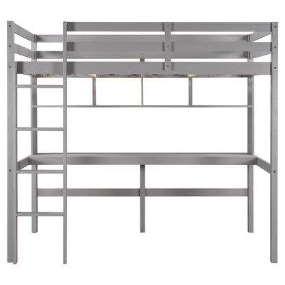 Twin Size Loft Bed with Convenient Desk, Shelves, and Ladder, White(Similar SKU:SM001302AAE)