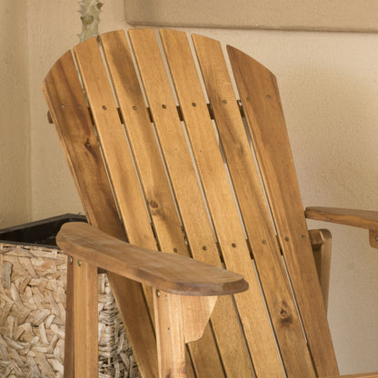 Milan Outdoor Acacia Wood Folding Adirondack Chair