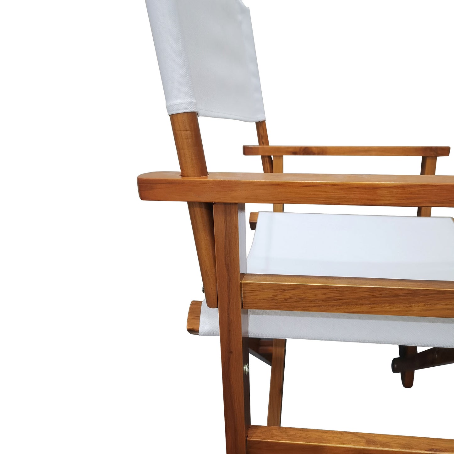 Folding Chair Wooden Director Chair Canvas Folding Chair  Folding Chair  2pcs/set   populus + Canvas (Color : White)