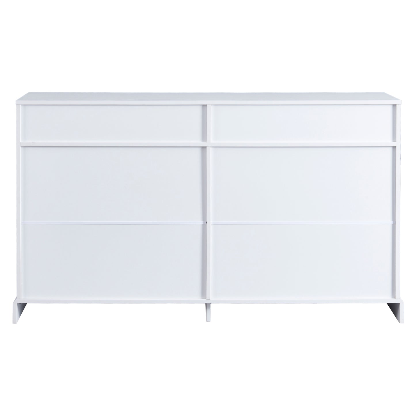 TREXM Kitchen Sideboard Storage Buffet Cabinet with 2 Drawers & 4 Doors Adjustable Shelves for Dining Room, Living Room (White)