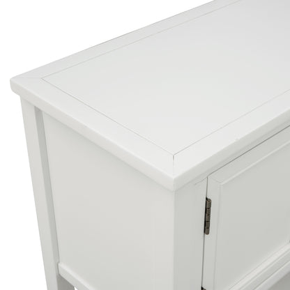 TREXM  Cambridge Series Buffet Sideboard Console Table with Bottom Shelf (White)