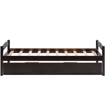Wooden Daybed with Trundle, Twin Size Captain’s Bed, Espresso(New)