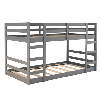 Twin Over Twin Bunk Bed with Ladder, Gray（OLD SKU：WF282787AAE）