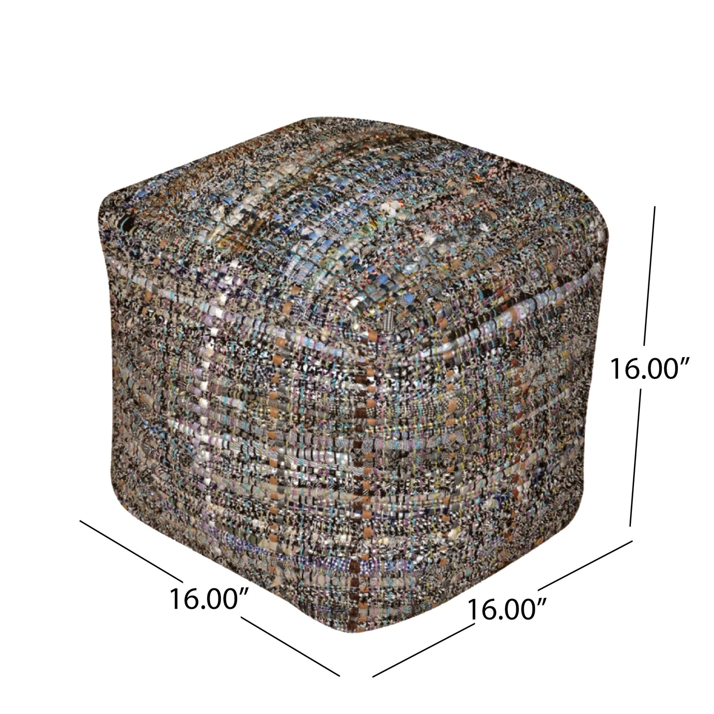 Kamil Handcrafted Boho Fabric Pouf