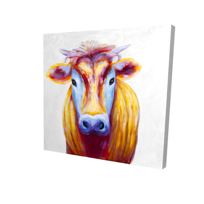 Colorful country cow - 12x12 Print on canvas