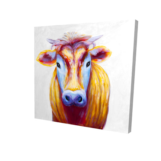 Colorful country cow - 12x12 Print on canvas