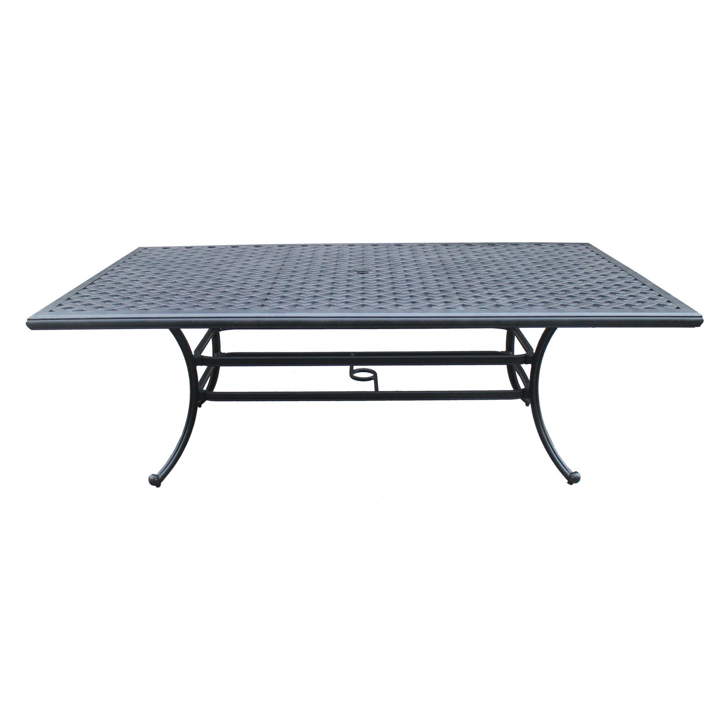 3 Piece Outdoor Aluminum Dining Set, Rectangular table and Benches, Navy Blue