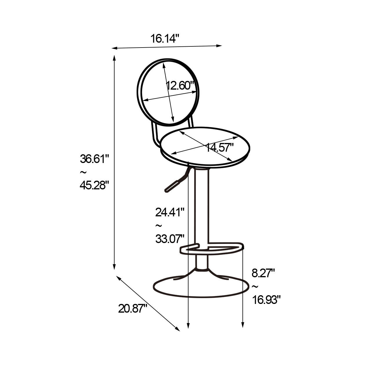 Bar Stools with Back and Footrest Counter Height Dining Chairs  2pcs/ctn