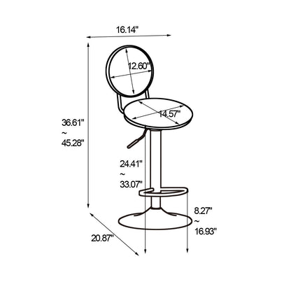 Bar Stools with Back and Footrest Counter Height Dining Chairs  2pcs/ctn