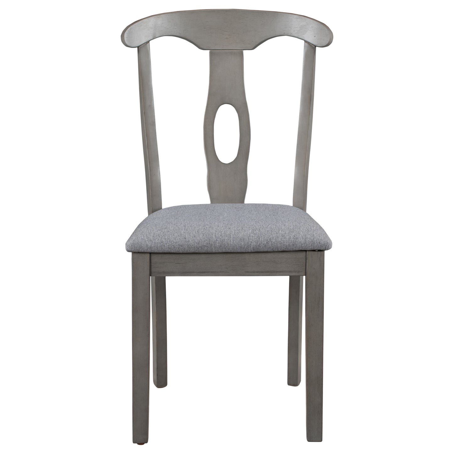 TOPMAX Rustic Wood Padded Dining Chairs for 4, Grey