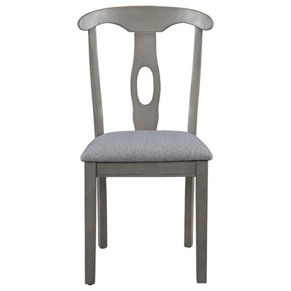 TOPMAX Rustic Wood Padded Dining Chairs for 4, Grey