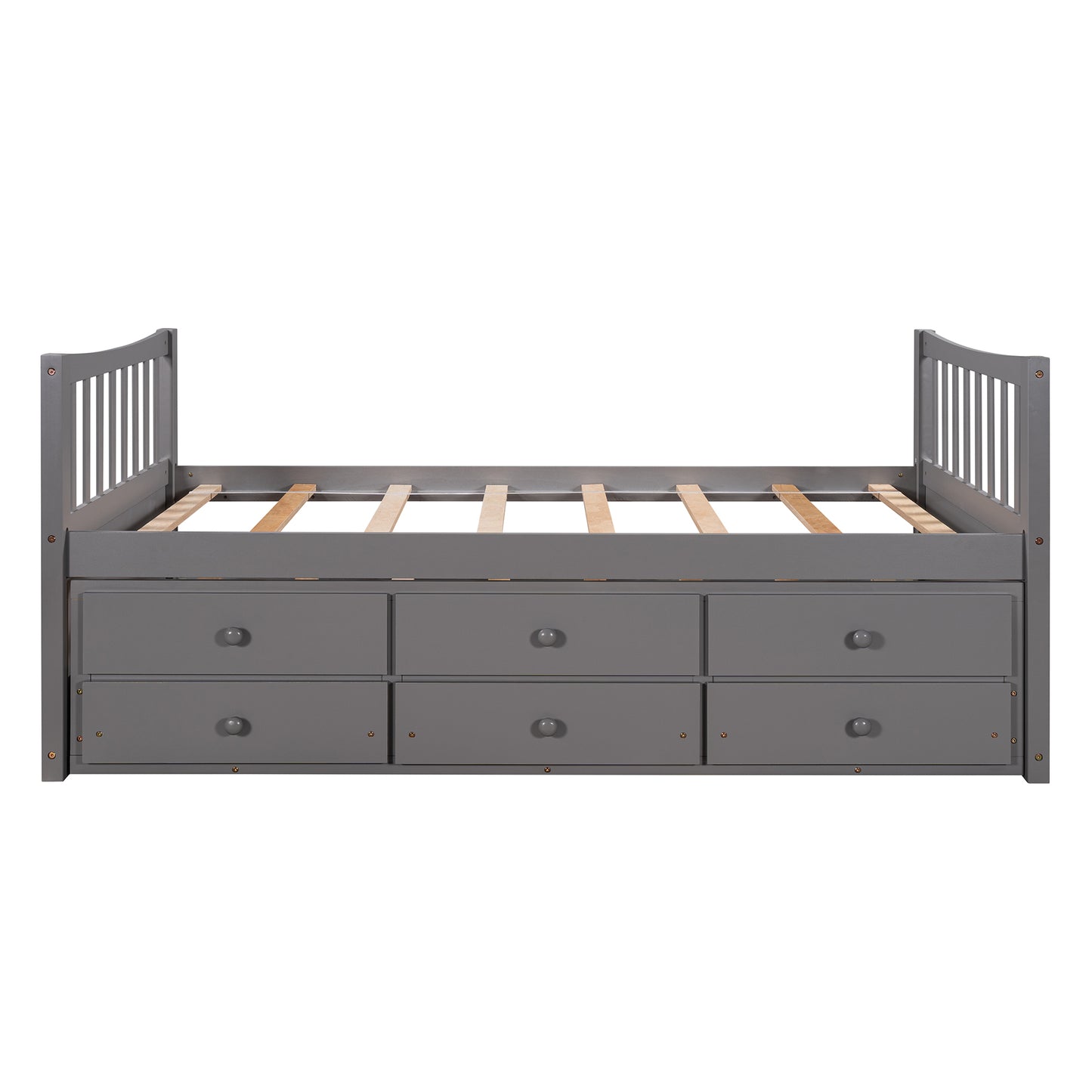 Daybed with Trundle and Drawers, Twin Size, Gray(Old SKU: LP000041EAA,LP000041AAE)