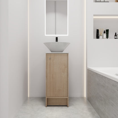 13" Bathroom Vanity with Sink, Freestanding Bathroom Vanity with Soft Close Door and Shelf（Top：BAB217MOWH）