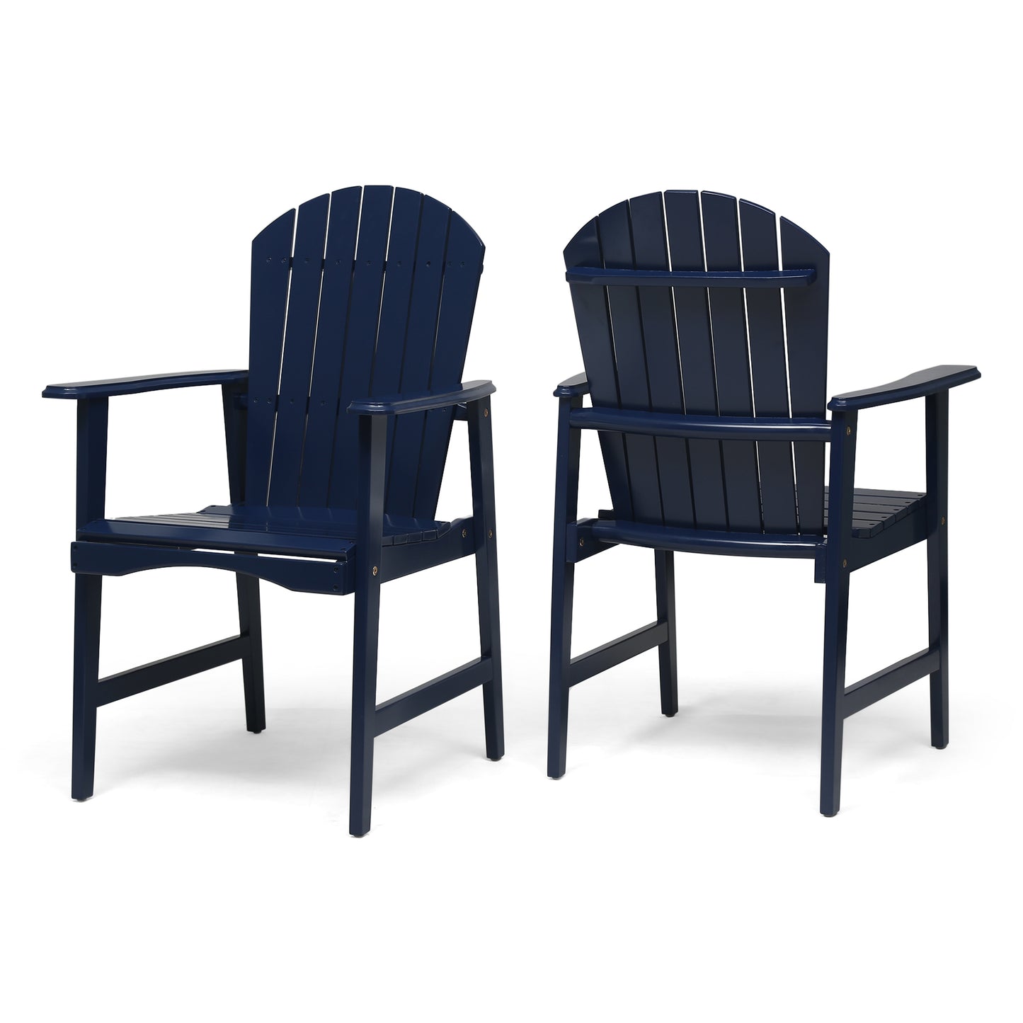 Outdoor Weather Resistant Acacia Wood Adirondack Dining Chairs (Set of 2)