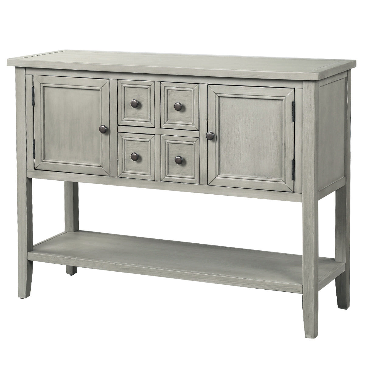 TREXM  Cambridge Series Buffet Sideboard Console Table with Bottom Shelf (Antique Gray)