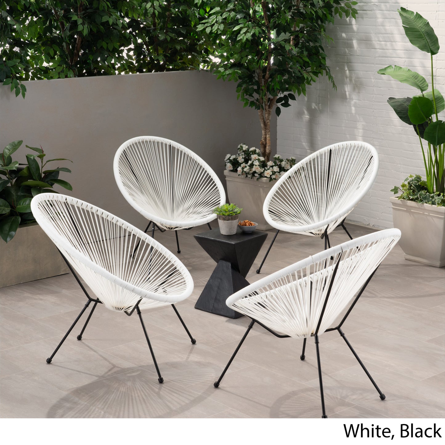 Sale Furniture Alexis Outdoor Woven Chair White+Black (Set of 2)