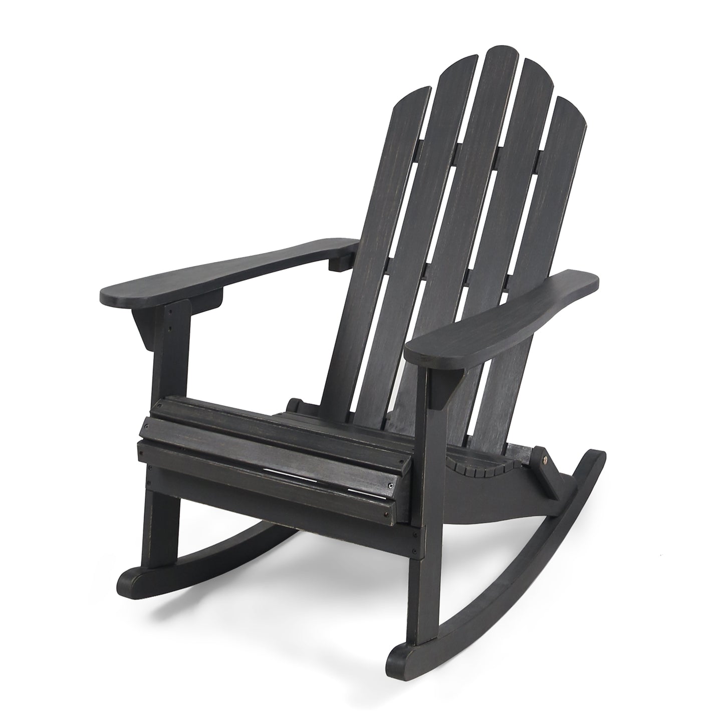 Outdoor lounging hollywood adirondack gray rocking chair