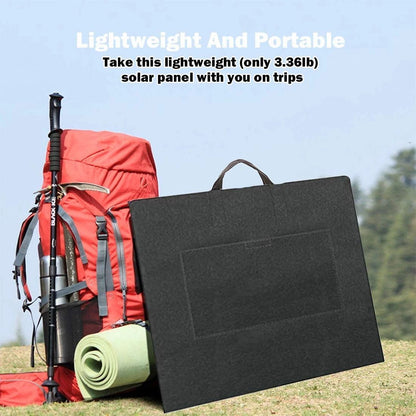 50W 18V Portable Solar Panel, Foldable Solar Charger with 5V USB 18V DC Output Compatible with Portable Generator, Smartphones, Tablets and More