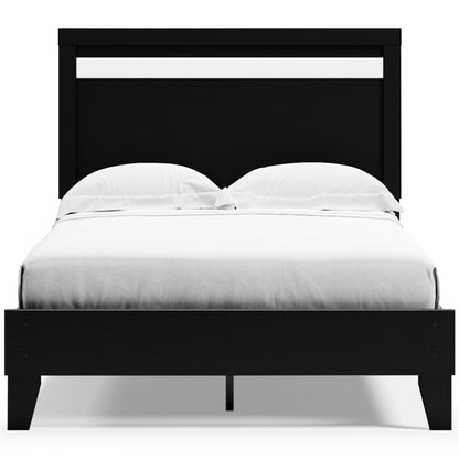 Ashley Finch Black Brown Casual Full Panel Platform Bed EB3392B1