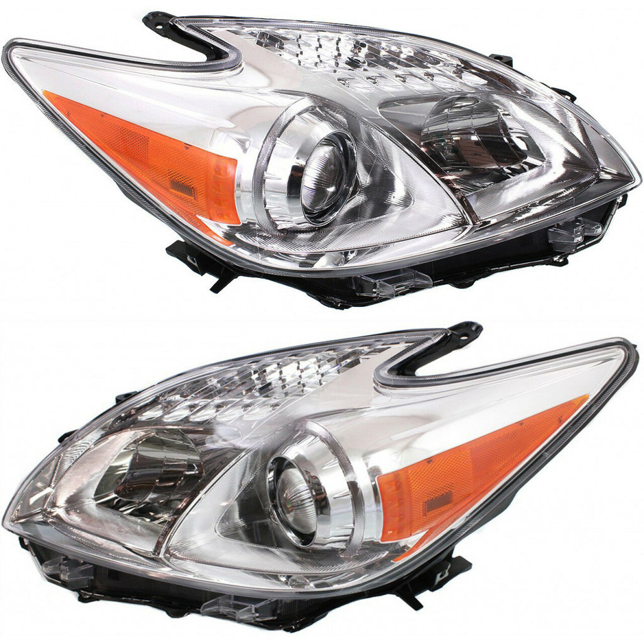 LEAVAN Headlight Headlamp LH & RH Pair Driver & Passenger Set Halogen for 2012-2015 Toyota Prius