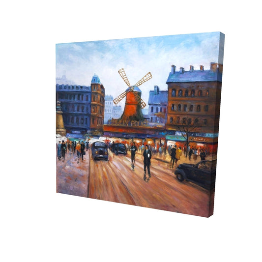Street scene to moulin rouge - 08x08 Print on canvas