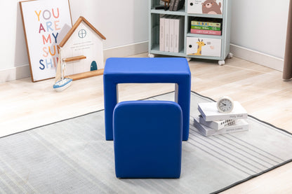 Blue Color 1pc Convertible Armchair/Table for Kids