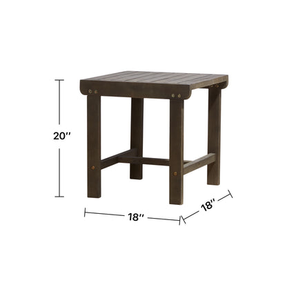 Renaissance Outdoor Patio Wood Side Table