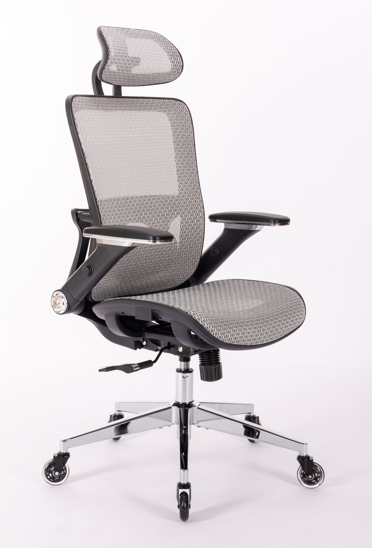 Ergonomic Mesh Office Chair - Rolling Home Desk Chair with 4D Adjustable Flip Armrests,  Adjustable Lumbar Support and Blade Wheels(GREY MESH)