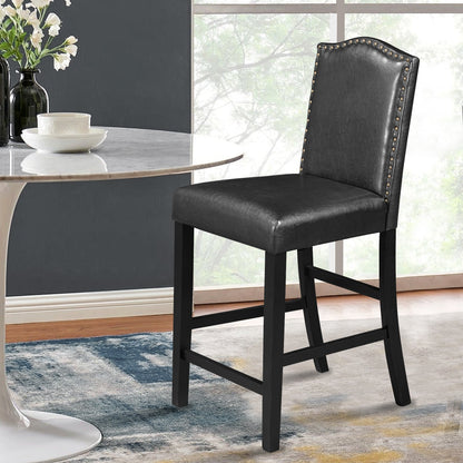 TOPMAX 5 Piece Dining Set with Matching Chairs and Bottom Shelf for Dining Room, Black Chair+Gray Table