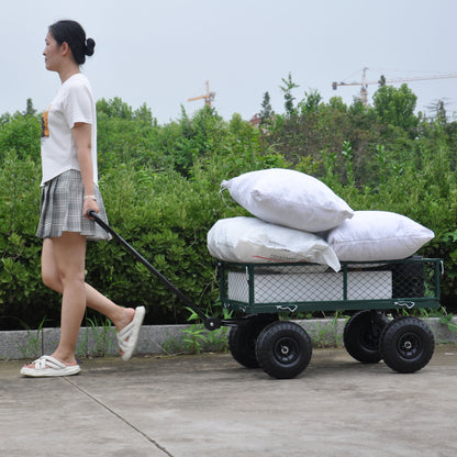 Wagon Cart Garden cart trucks make it easier to transport firewood (green)