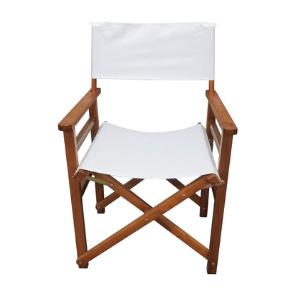 Folding Chair Wooden Director Chair Canvas Folding Chair Folding Chair  populus + Canvas (Color : White)