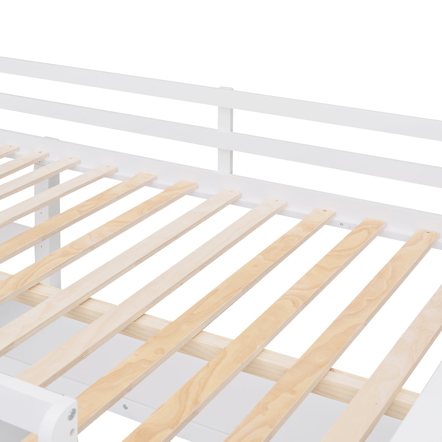 Full size Loft Bed with Drawers and Desk, Wooden Loft Bed with Shelves - White(OLD SKU:LT000529AAK)