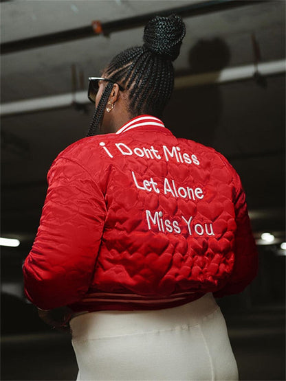 "I Don't Miss, Let Alone Miss You" Heart Bomber by White Market