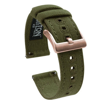 Samsung Galaxy Watch4 | Army Green Canvas by Barton Watch Bands