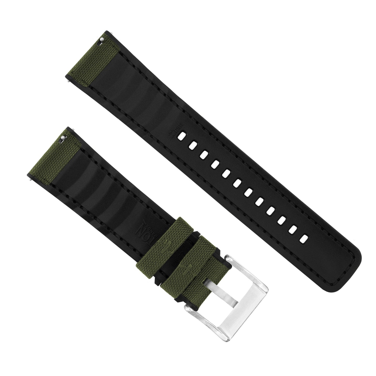 Samsung Galaxy Watch | Cordura Fabric & Silicone Hybrid | Army Green by Barton Watch Bands