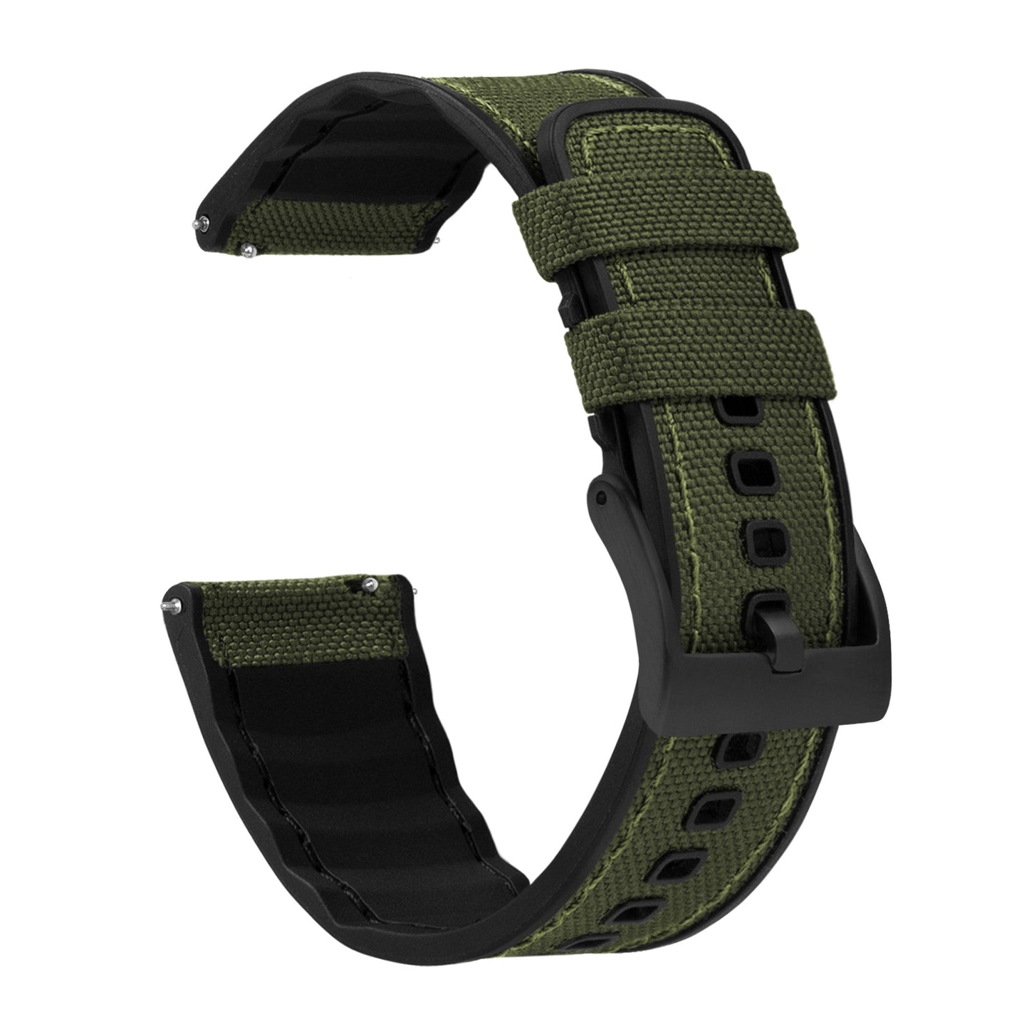 Samsung Galaxy Watch3 | Cordura Fabric & Silicone Hybrid | Army Green by Barton Watch Bands