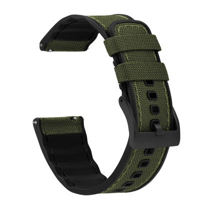Samsung Galaxy Watch | Cordura Fabric & Silicone Hybrid | Army Green by Barton Watch Bands