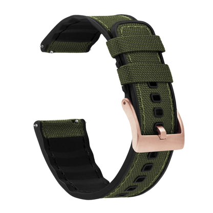 Samsung Galaxy Watch | Cordura Fabric & Silicone Hybrid | Army Green by Barton Watch Bands