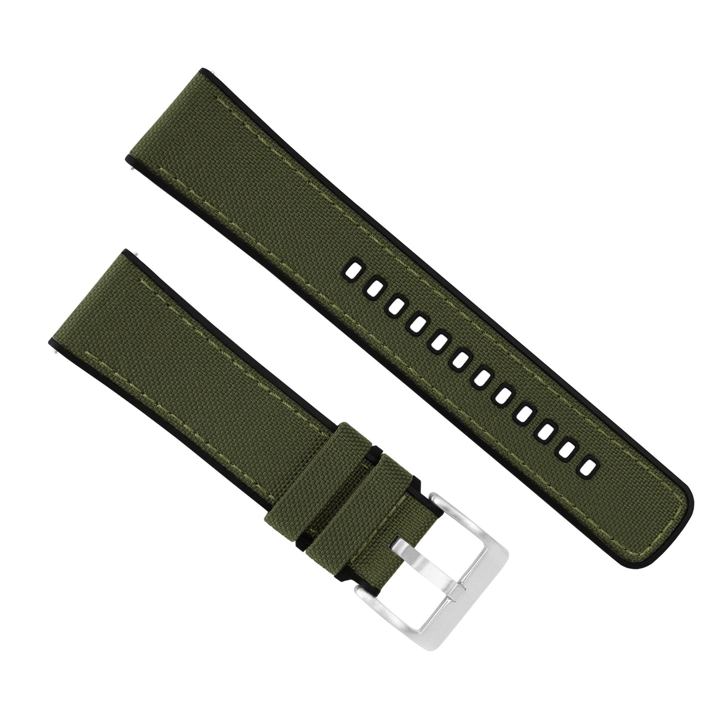 Samsung Galaxy Watch | Cordura Fabric & Silicone Hybrid | Army Green by Barton Watch Bands