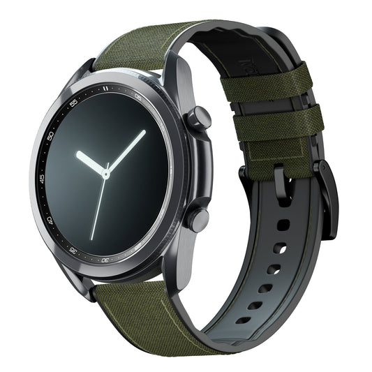Samsung Galaxy Watch3 | Cordura Fabric & Silicone Hybrid | Army Green by Barton Watch Bands
